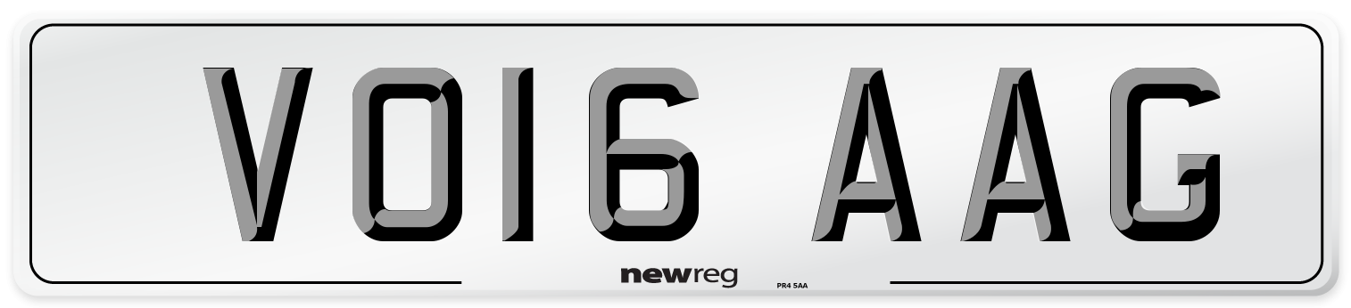 VO16 AAG Number Plate from New Reg
